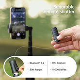 Syncwire 55" Selfie Stick Tripod with Rechargeable Bluetooth Remote, Compatible with Iphone, Samsung, Google, Sony and More (4.7-7 Inch Smartphones)