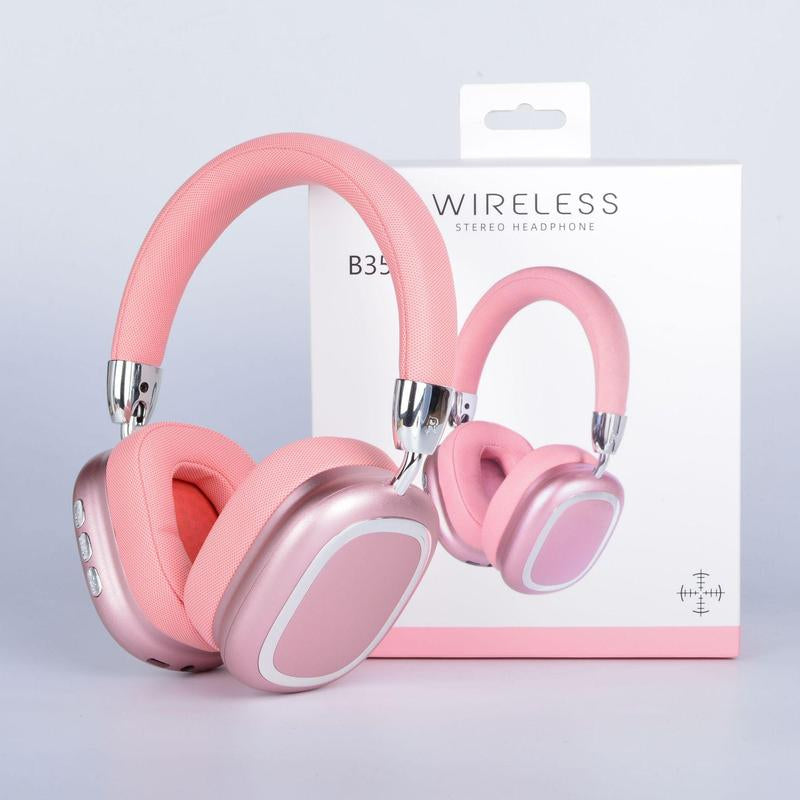 [Freeship] Christmas Gift, Wireless On-Ear Headphones, Stereo Headphones with Microphone, Immersive Bass, Foldable Design,Usb-C Charging Port, FM Radio, SD/TF, Sports & Gaming Headphones