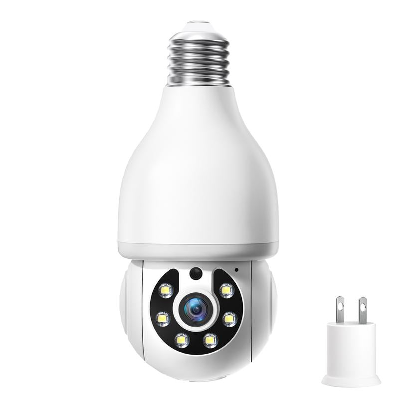 Outdoor light bulb security camera with motion detection