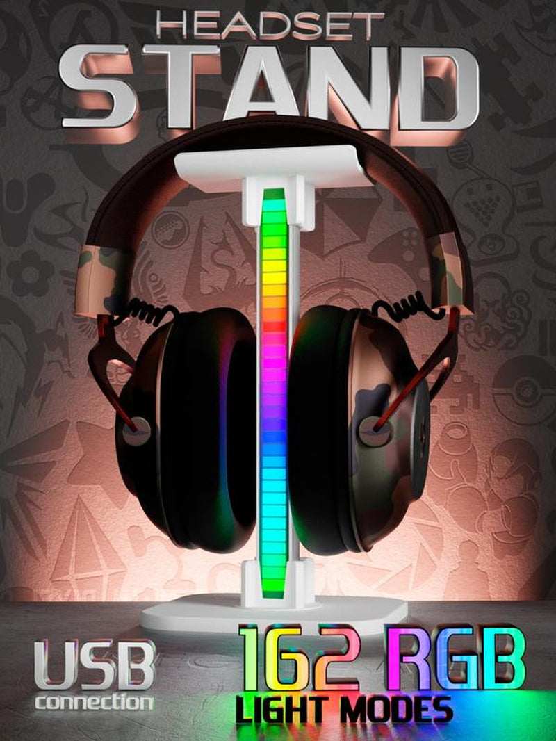 White Aluminum Headphone Stand – Sleek Desk Headset Holder