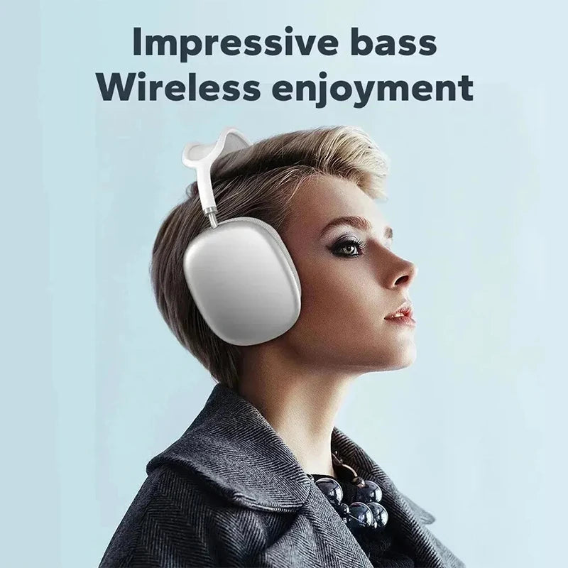 Wireless Noise-Reducing TWS Earbuds on a stylish model showcasing impressive bass and wireless enjoyment.