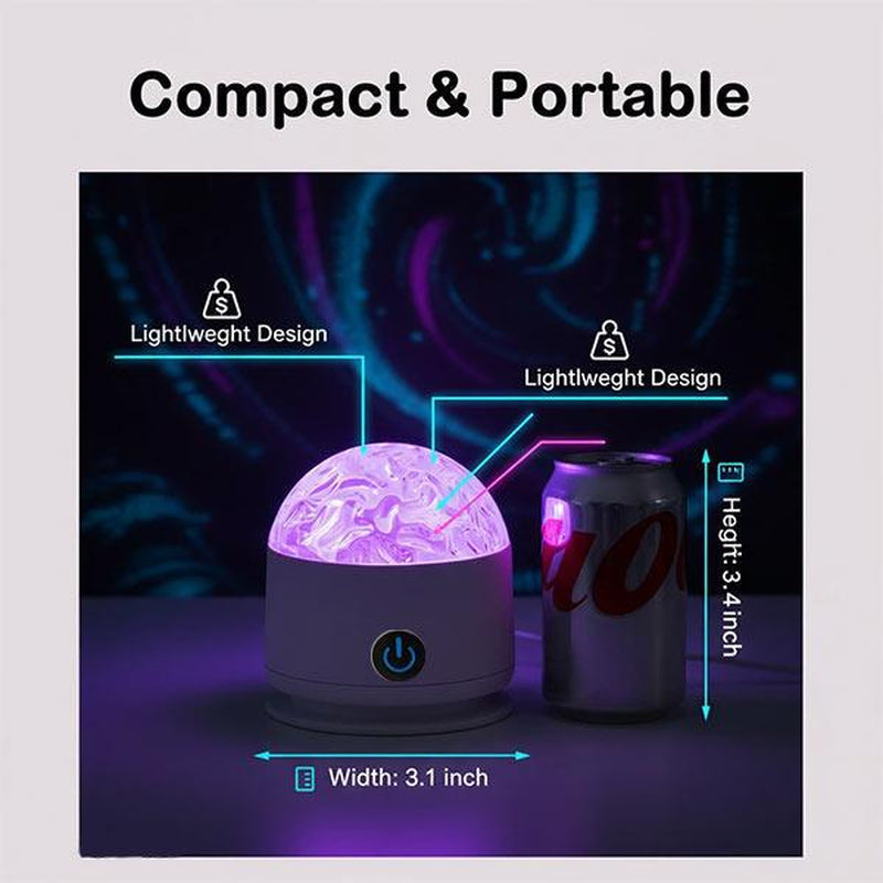 New Year Deal: Upgraded Multifunctional Sound-Activated Projector Lamps - 3-In-1 Aurora & Water Ripple Night Light with Voice Control, USB & Remote for Home, Party, Holiday Decorations & Gift