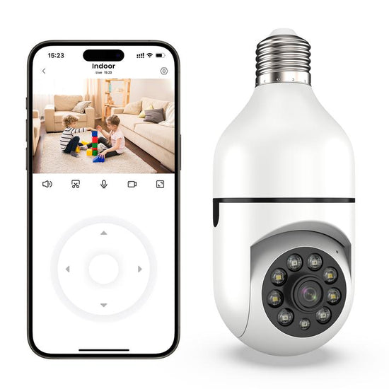 Light bulb security camera with WiFi motion detection