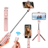 Portable Telescopic Selfie Stick Tripod with Remote Control, Bluetooth-Compatible Selfie Tripod Stand, Universal Extensible Wireless Selfie Tripod, Smartphone Cellphone Selfie Tripod for Recording, Travel Tripod