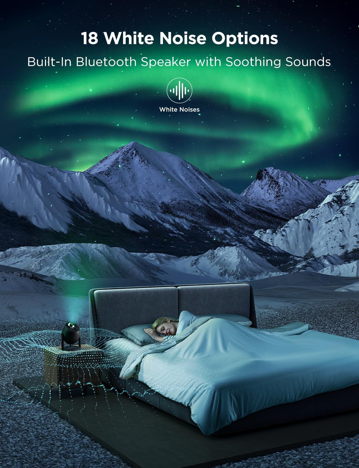 aurora wave led nebula projector night ambiance
