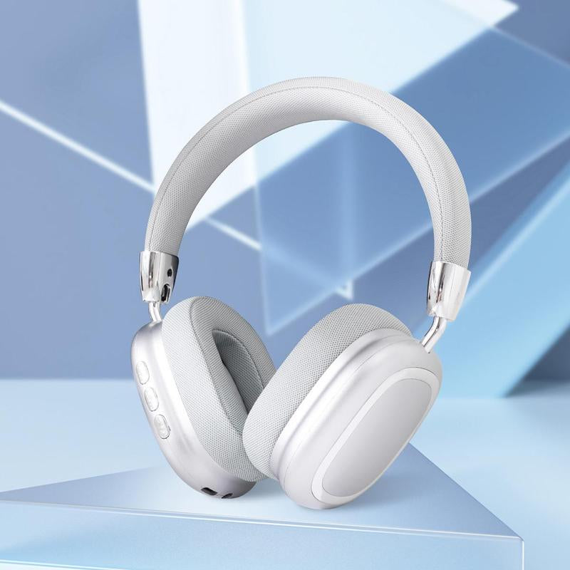 [Freeship] Christmas Gift, Wireless On-Ear Headphones, Stereo Headphones with Microphone, Immersive Bass, Foldable Design,Usb-C Charging Port, FM Radio, SD/TF, Sports & Gaming Headphones