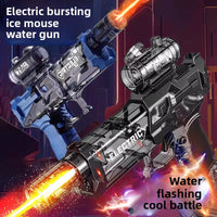 Kids' Cross-Border Electric Burst Water Gunner Self-Integrated Linkage Back Chamber with Pulse Flame Light