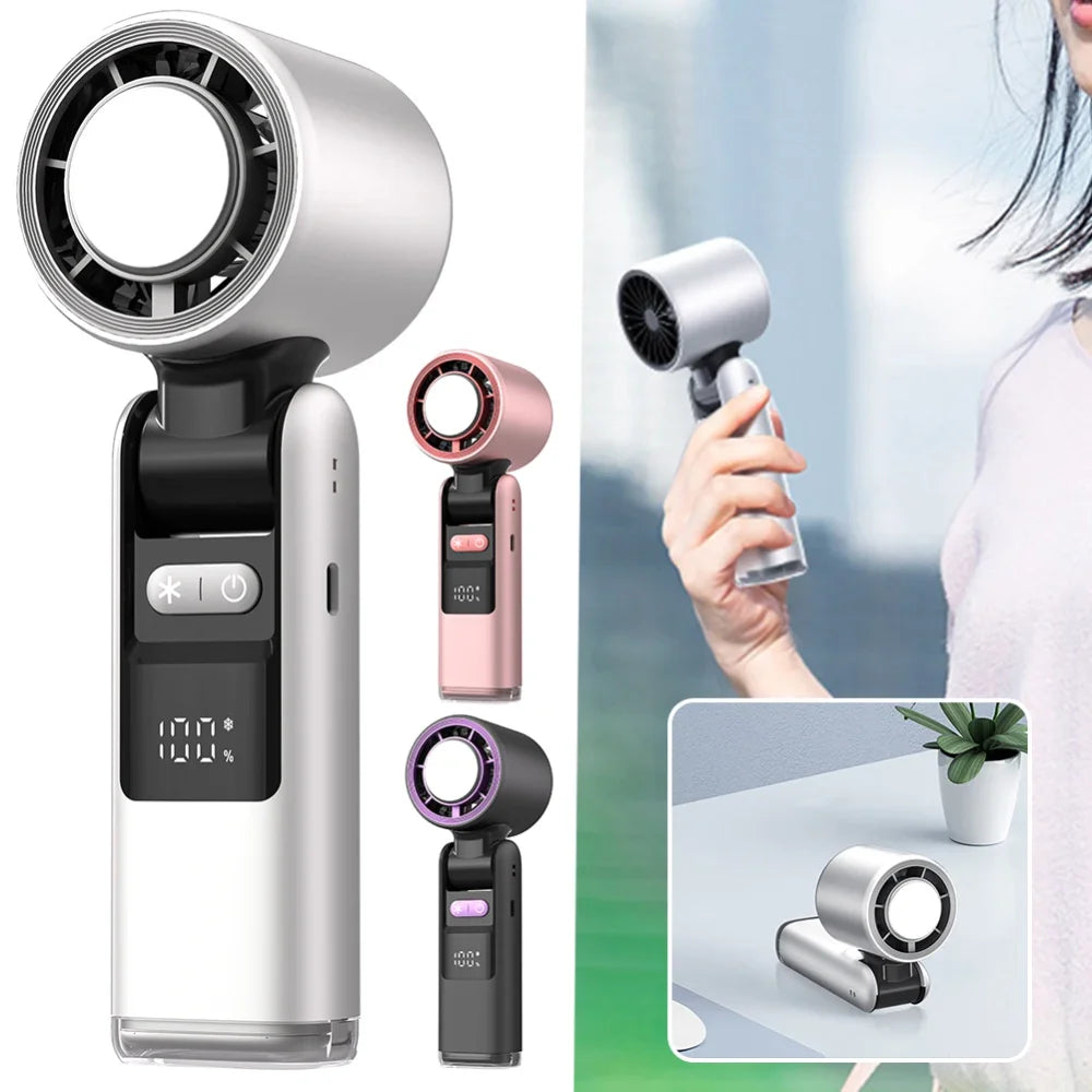Portable Turbo Fan – 100‑Speed USB Mini Handheld with Digital Display