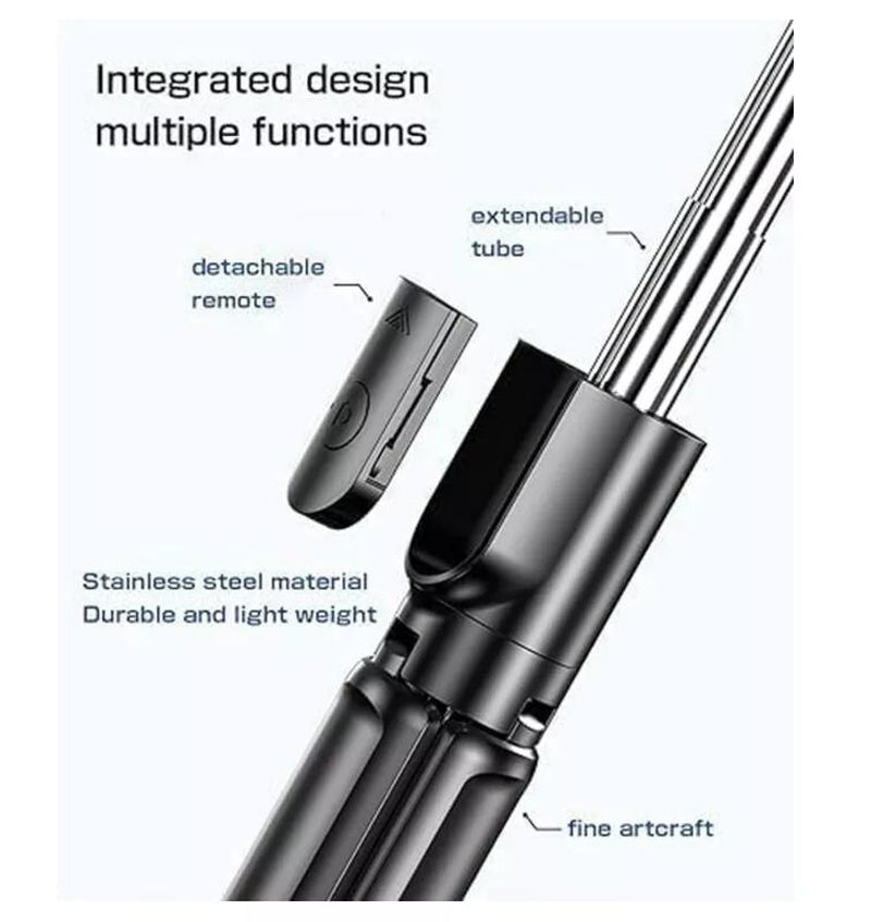 Selfie Stick Tripod with Remote Control, Bluetooth- Selfie Portable Tripod Stand Phone Holder Compatible with Iphone Samsung Alloy Aluminum