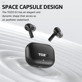 TOZO E2 Wireless Earbuds with Call Noise Cancellation, App Customize 32 Eqs, 10Mm Drivers with Powerful Bass, 30H Playtime, 2 Mics for Clear Calls, Bluetooth 5.3 Headphones, Comfort Fit In-Ear Headset Fathersdaygift Audio Charging Electronic Chargeable