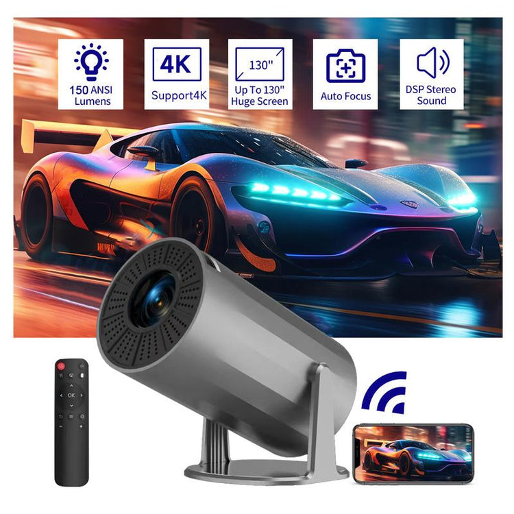 [Summer Deals] Nerunsa Mini Projector Portable Projector 4K 1080P Full HD Support, Smart Projector 5G Wifi 6 BT5.0 Auto Horizontal Correction, 360° Rotatable Outdoor Projector for Phone/Tv Stick/Laptop