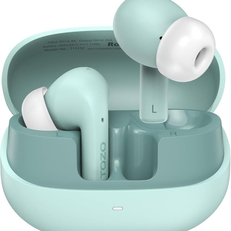 TOZO E2 Wireless Earbuds with Call Noise Cancellation, App Customize 32 Eqs, 10Mm Drivers with Powerful Bass, 30H Playtime, 2 Mics for Clear Calls, Bluetooth 5.3 Headphones, Comfort Fit In-Ear Headset Fathersdaygift Audio Charging Electronic Chargeable