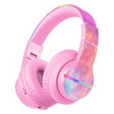 iClever Kids Bluetooth Headphones with LED Lights and Volume Limiter – 55H Playtime Wireless Headset with Mic for iPad and Tablet