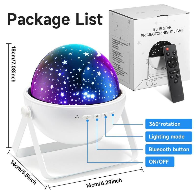 Starry Sky Projector Night Light, Rechargeable Remote Control Starry Sky Projectors, Music Starry Sky Projector, Decorative Lights for Bedroom, Living Room, Projectors Lamp, Decorative Lamp