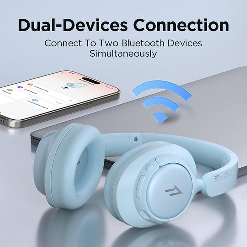 1MORE Wireless Bluetooth Noise-Canceling Headphones - HQ31 Sonoflow SE Over-Ear Headphones with Hi-Res Audio, 90H Playtime, Clear Calls, Preset EQ via App, Comfort for Home Office Travel