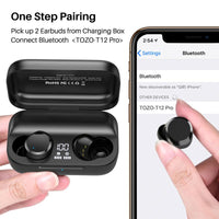 TOZO T12 Pro Wireless Earbuds Bluetooth Headphones Audio Earphones Noise Noise Cancellation Streaming Headset Electronic In-Ear Earphone App Control Fathersdaygift