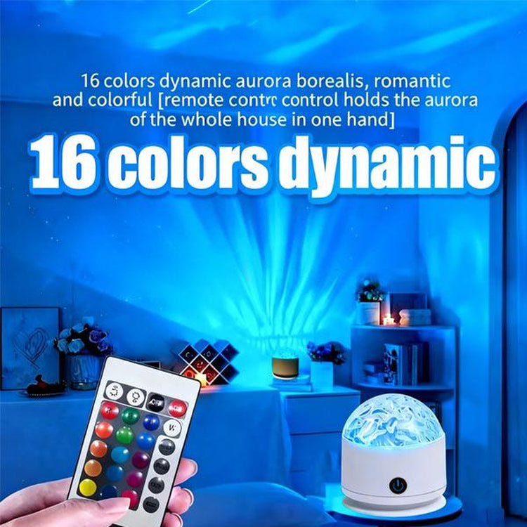 New Year Deal: Upgraded Multifunctional Sound-Activated Projector Lamps - 3-In-1 Aurora & Water Ripple Night Light with Voice Control, USB & Remote for Home, Party, Holiday Decorations & Gift