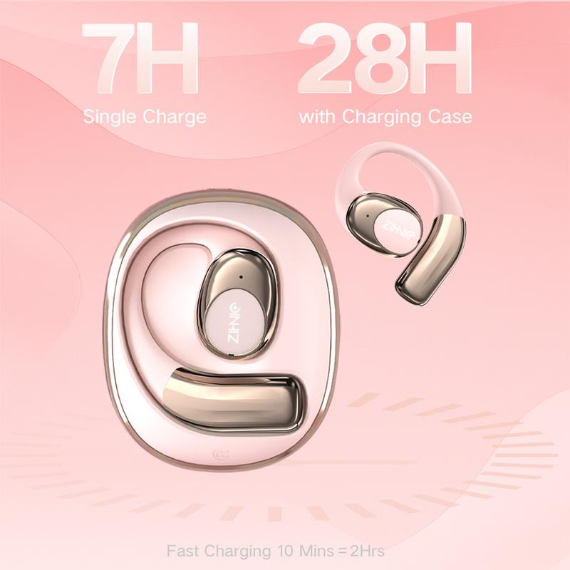 ZIHNIC S09 Wireless OWS Headphones，Bluetooth Open Ear Earphones with Minc，Long Battery Life，Wireless Earbuds Headset Portable Earbuds