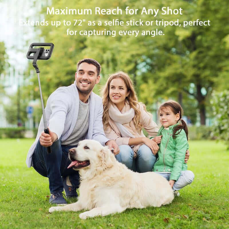 Mybat Pro Selfie Stick, Extendable Spotlight Tripod Stand with 8" Dimmable LED Light, Remote Control Cellphone Holder for Tiktok/Video Recording