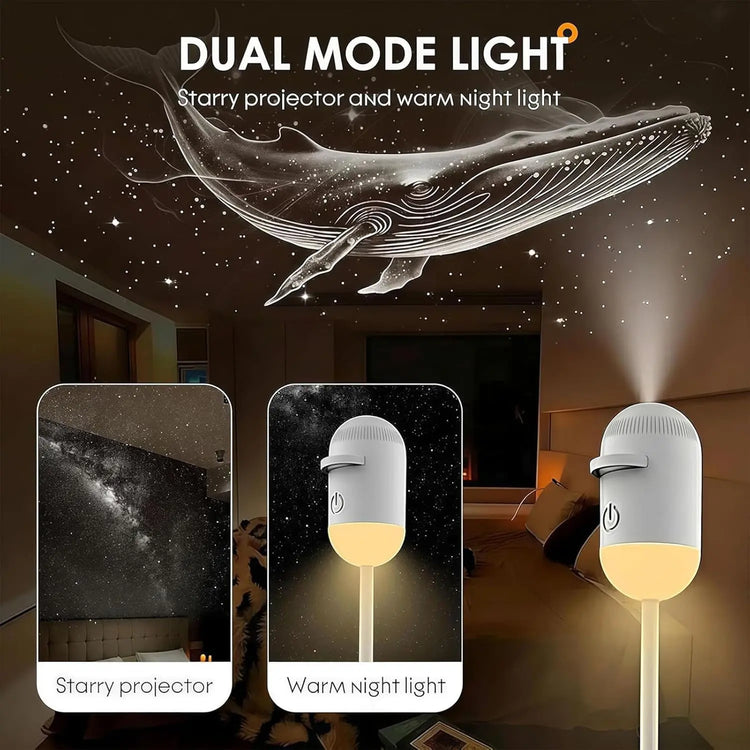 Galaxy Projector for Bedroom, HD Planetarium Star Projector with 6 Interchangeable Discs, Adjustable Focus Night Light for Kids Room Decor, Portable USB Galaxy Light for Sleep & Relaxation