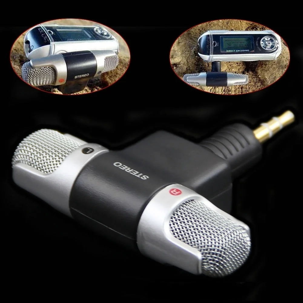 FORNORM 3.5 mm Plug‑in Portable Stereo Mic for Smartphone Karaoke & Recording