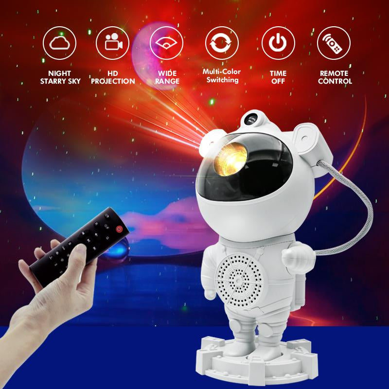 Astronaut Galaxy Projector Star Projector Bluetooth Speaker White Noise Star Moon Galaxy Lights for Bedroom with Timer Remote Nebula Night Light 360° Adjustable Starry Space Ceiling Lamp