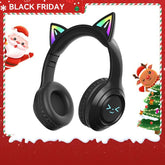 Cat Ear Bluetooth Headphones – LED Foldable Over-Ear with colorful cat ears design.