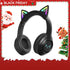 Cat Ear Bluetooth Headphones – LED Foldable Over-Ear with colorful cat ears design.