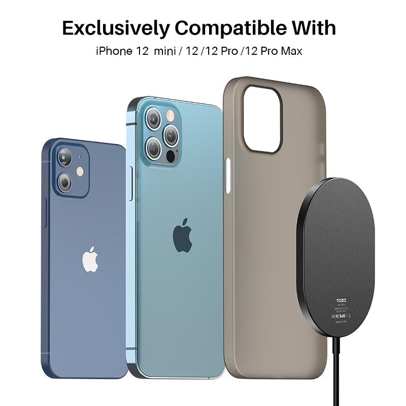 TOZO W10 Magnets Wireless Charger & USB C Charger Aviation Aluminum Computer Numerical Control Technology Fast Charging Compatible for Iphone Series Black Cellphone Smartphone Electronic Mobile Cellphone Smartphone Magnetic