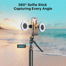 Mybat Pro Selfie Stick Spotlight Tripod Stand with Dimmable LED Light, Tripod with Balance Handle & Wireless Remote