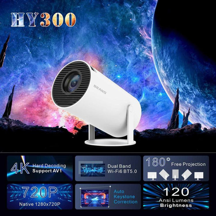 Holycode Portable Projector, with WIFI & Bluetooth-Compatible, Outdoor Portable for Home & Outdoor Use Audio Wireless Screen Wall