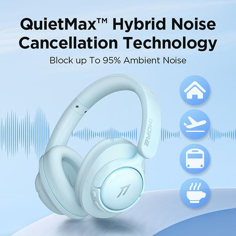 traveler using 1MORE SonoFlow SE wireless noise canceling headphones