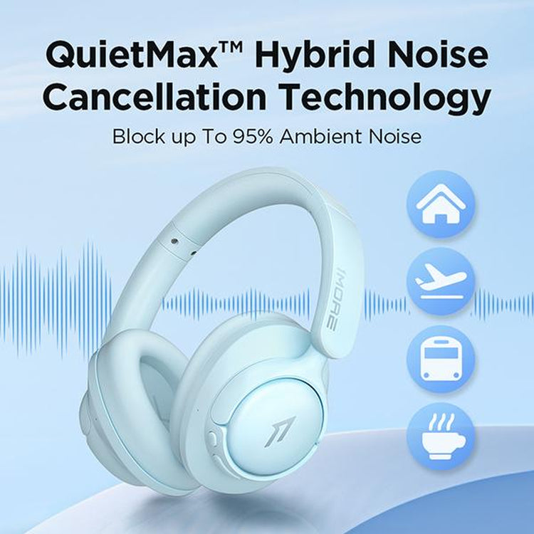 traveler using 1MORE SonoFlow SE wireless noise canceling headphones