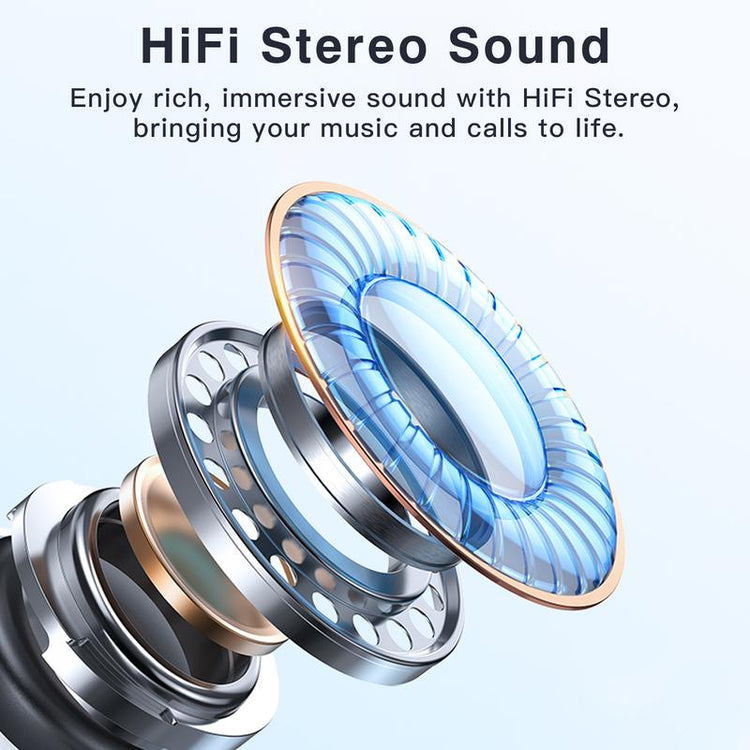 ZIHNIC S12 Open Earbuds, Wireless Headphones, LED Lights Touchscreenlight-Weight Earbuds Built-In Microphone, Power Digital Display,Stable Fit, Fast Charge ,36 Hours Playtime,Fast Pair,Clear Sound,Sweatproof,Charging Case, Android/Ios