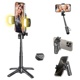 Multifunctional 4-In-1 Mini Selfie Stick,Convenient Camera Aid, Tripod, Phonestand, Bluetooth Selfie, Multifunctional Foldable, Suitable for Vlogs, Live Streaming, Photography, Compatible with Iphone16/15/14/13 Series