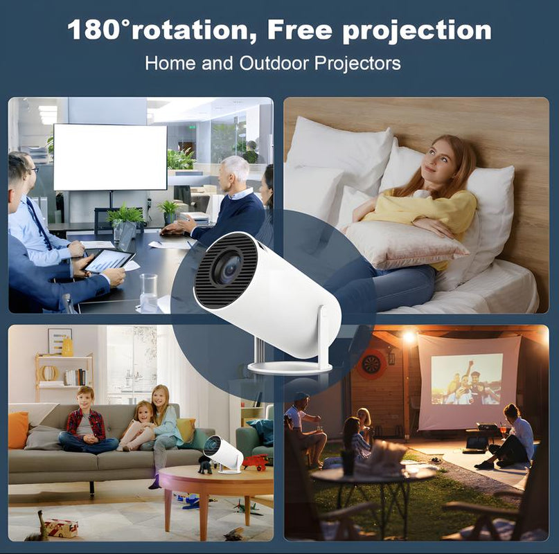 Haoye Portable Projector,5G Wifi&Bluetooth,Bt 5.2,200 Inch Screen,Built-In Speaker,Home Outdoor Video Projector with Android 11 System Projectors