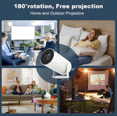 Haoye Portable Projector,5G Wifi&Bluetooth,Bt 5.2,200 Inch Screen,Built-In Speaker,Home Outdoor Video Projector with Android 11 System Projectors