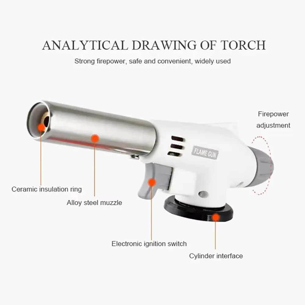 Camping Burner Flame Gun Torch Cooking Butane Welding-Burner Hiking Flame Gas Bbq Equipment Flame Gun for Camping Cooking