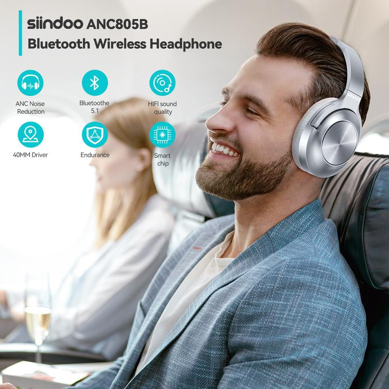Active Noise Cancelling Wireless Headphones – 65H Playtime