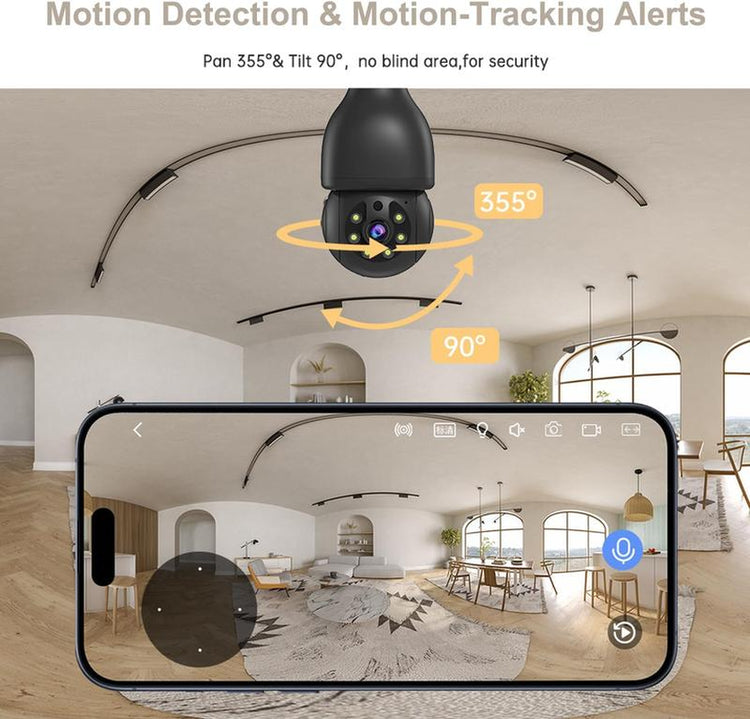 Night vision outdoor light bulb security camera