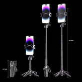 Mini Pocket Selfie Stick Tripod, Extendable Grip Phone Tripod with Detachable Remote, Portable Tripod for Video Recording/Vlogging/Selfie in Black