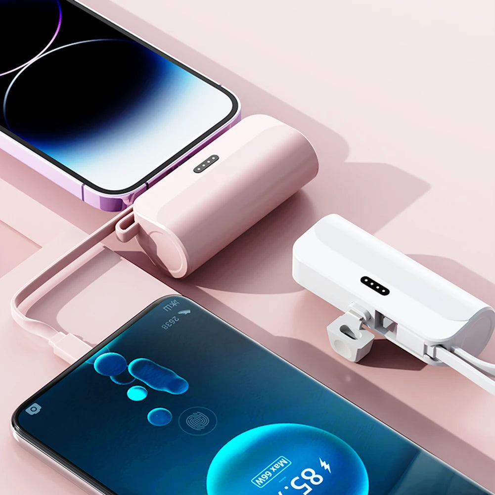 Mini Power Bank 5000mAh – Portable Charger for Travel & iPhone, Compact USB Battery Pack
