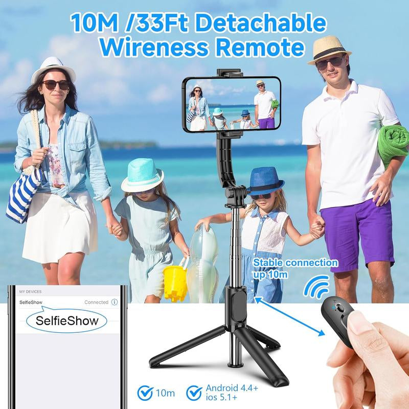 40″ Extendable Selfie Stick Tripod with Bluetooth Remote for iPhone & Samsung
