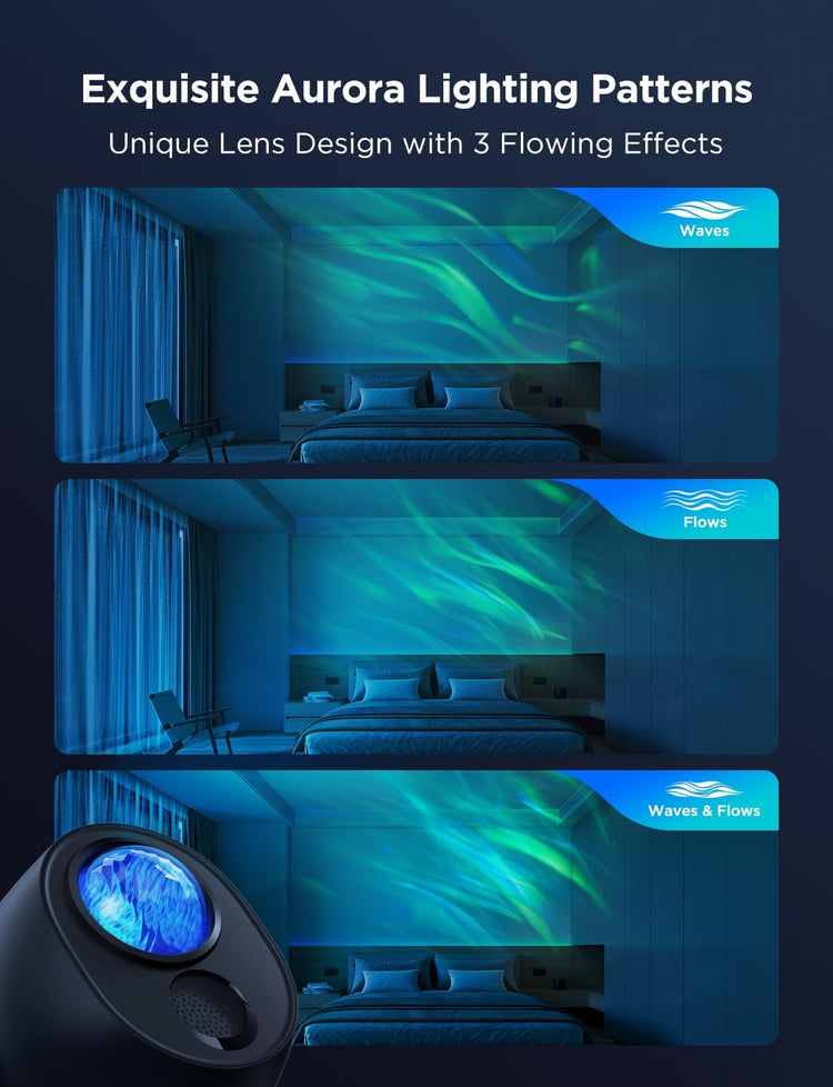 aurora wave led nebula projector night ambiance
