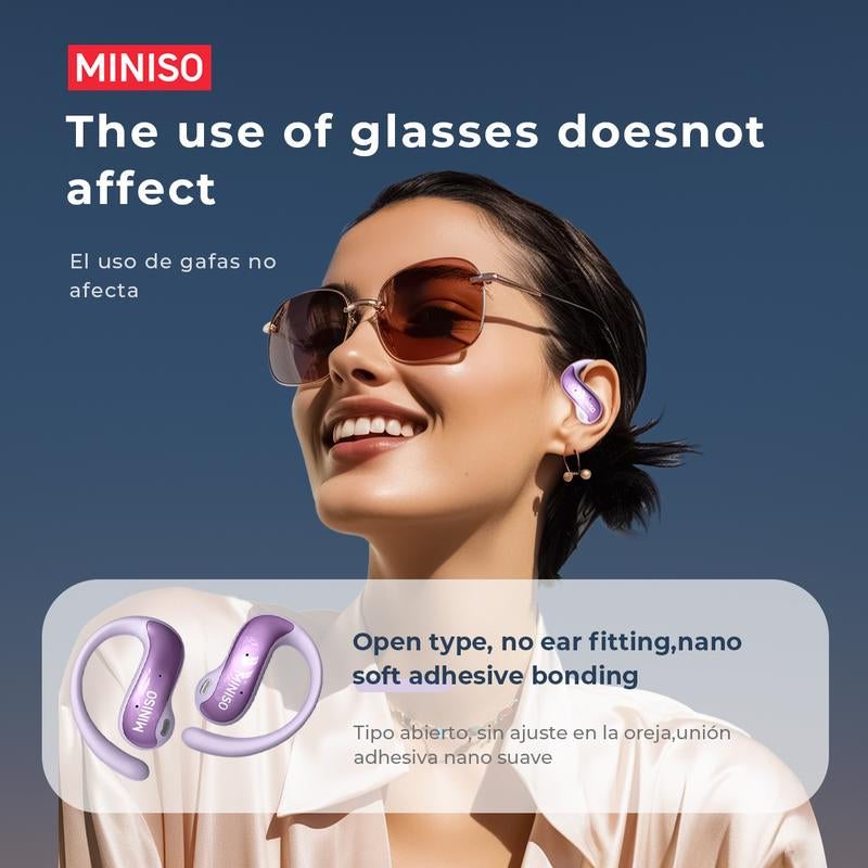 MINISO MS188 Open Ear Headphones Wireless Earphones,Ows Bluetooth 5.4 Earphones Comfortable Wear Touch Control Electronic Headphones(For Kevin)