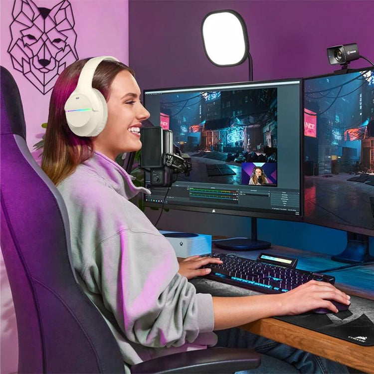 Kids Bluetooth Headphones, Kids Headphones Wireless with LED Light Up, Built-In Mic, Over-Ear Bluetooth 5.3 Headphones for School Travel Ipad Tablet 6-18 Years Boy Girl