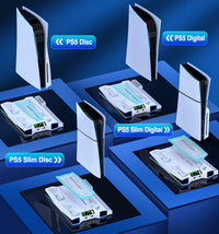 PS5 / PS5 Slim Stand Cooling Station with RGB LED Controller Charging Station PS5 Controller Charger, PS5 / PS5 Slim Accessories
