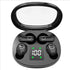 Wireless noise cancelling earbuds for fitness in charging case with digital display.