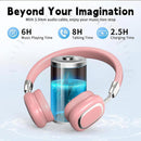 [Freeship] Christmas Gift, Wireless On-Ear Headphones, Stereo Headphones with Microphone, Immersive Bass, Foldable Design,Usb-C Charging Port, FM Radio, SD/TF, Sports & Gaming Headphones