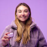 JLab GO Pop Plus earbuds in charging case with long battery